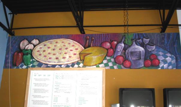 full mural at Carabel's Restaurant, Charlotte, NC 1998